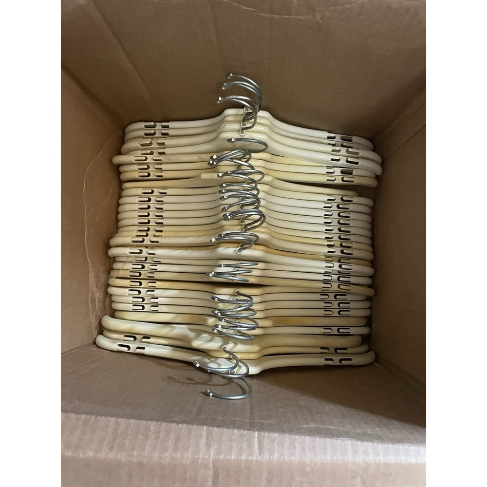 Lot Of‎ 85 Heavy Plastic Hangers With Metal Swivel Hooks!